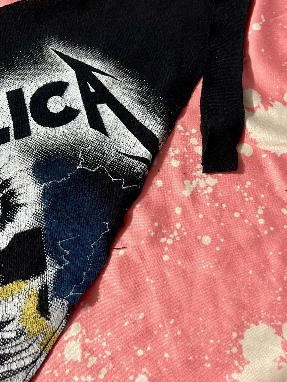 Metallica Upcycled Dog Bandana size Med Ride the Lightning